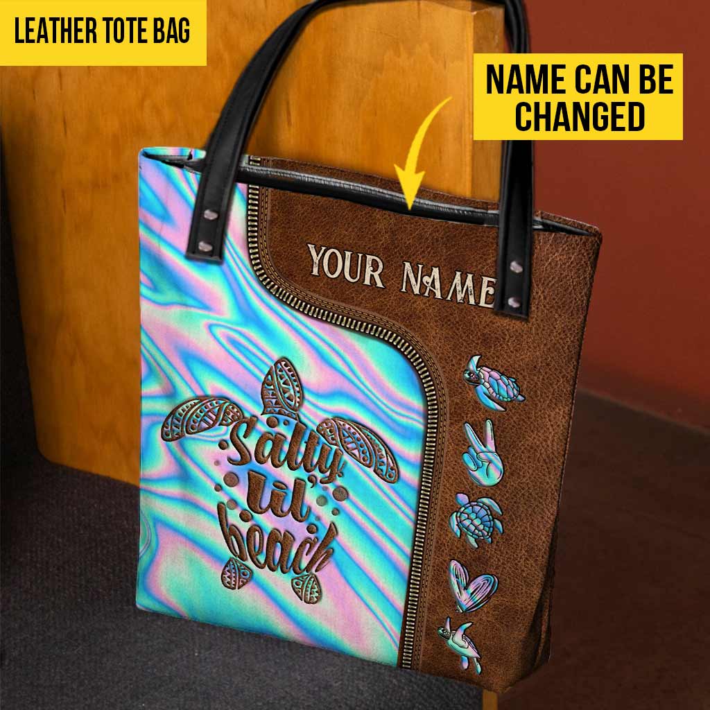 Salty Lil' Beach - Turtle Personalized Tote Bag