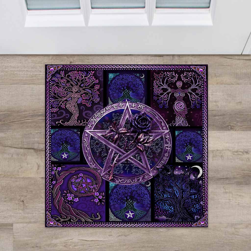 Witch Pentagram Magical Roses - Witch Shaped Doormat