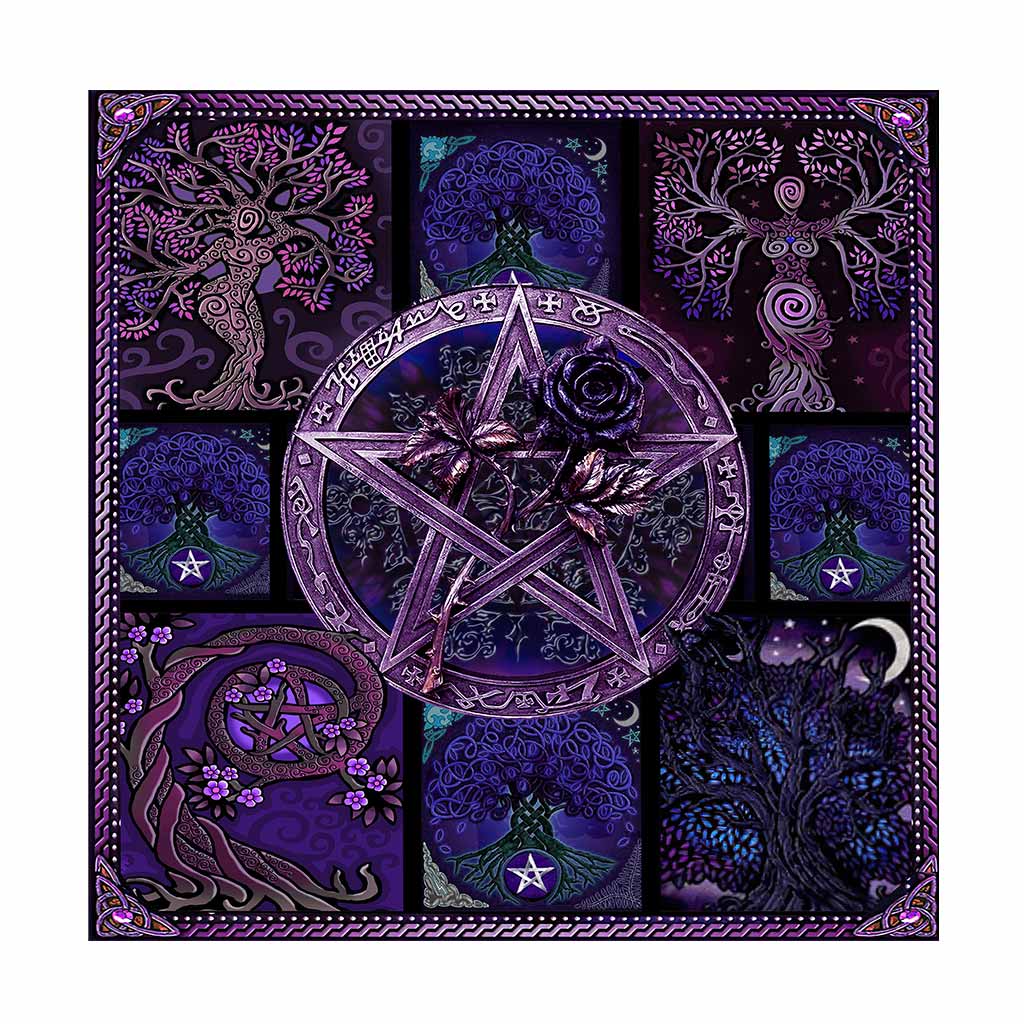 Witch Pentagram Magical Roses - Witch Shaped Doormat