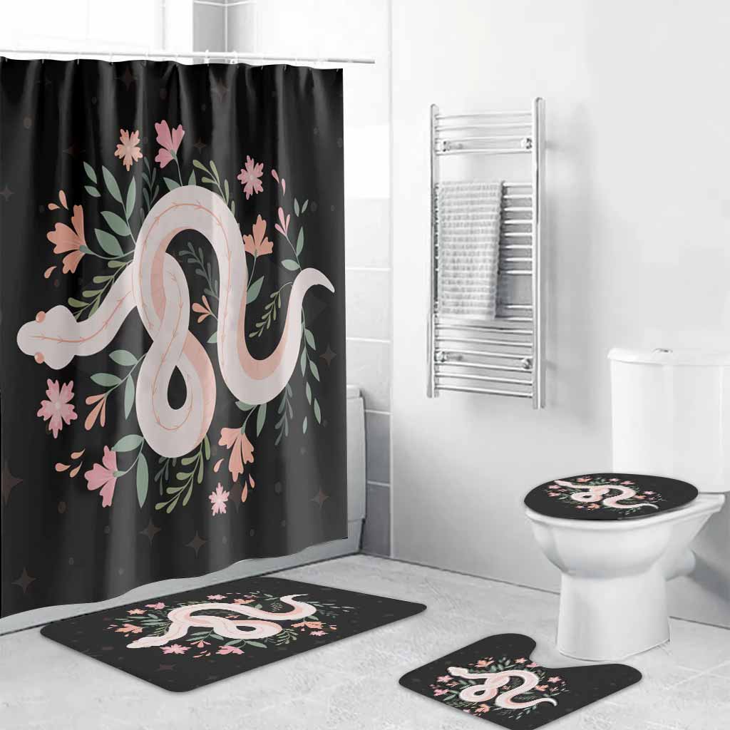 Witchy Snake - Witch Bathroom Curtain & Mats Set