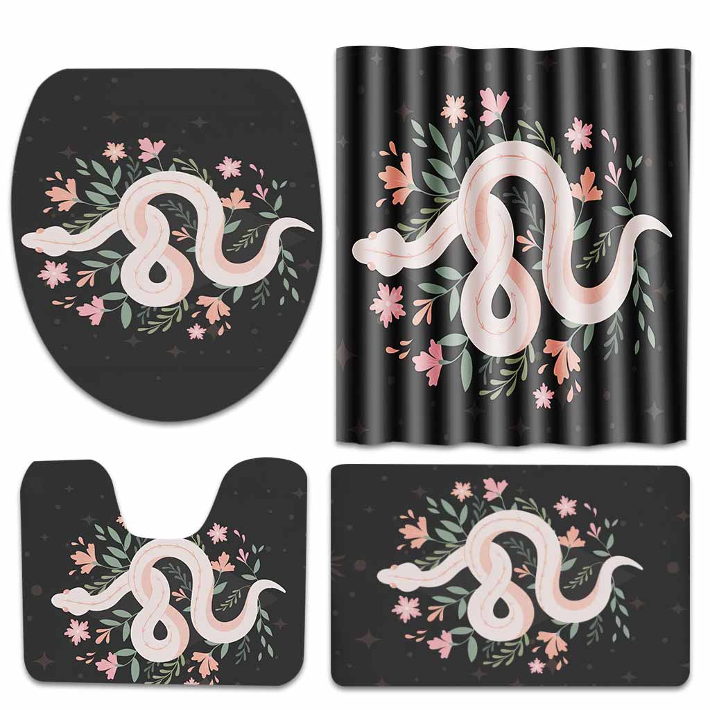 Witchy Snake - Witch Bathroom Curtain & Mats Set