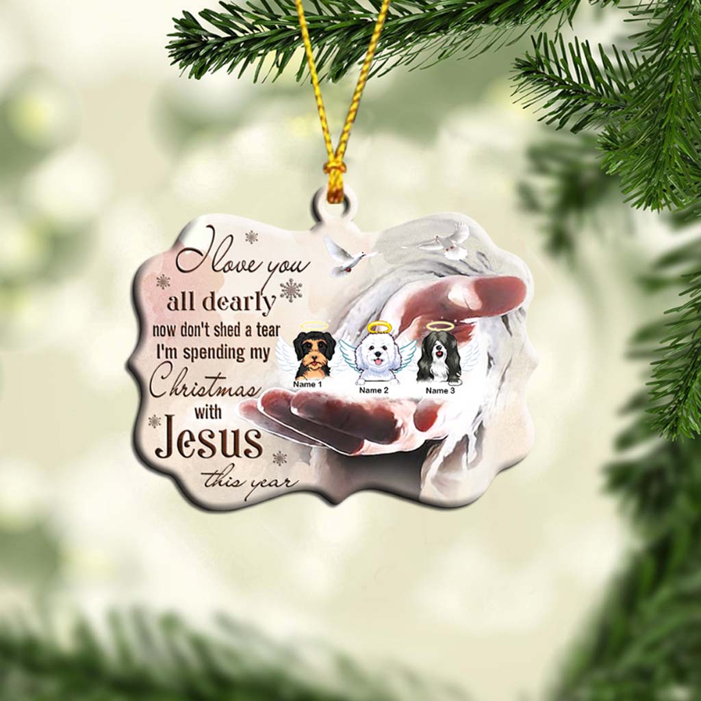 I Love You All Dearly - Personalized Christmas Dog Ornament (Printed On Both Sides)