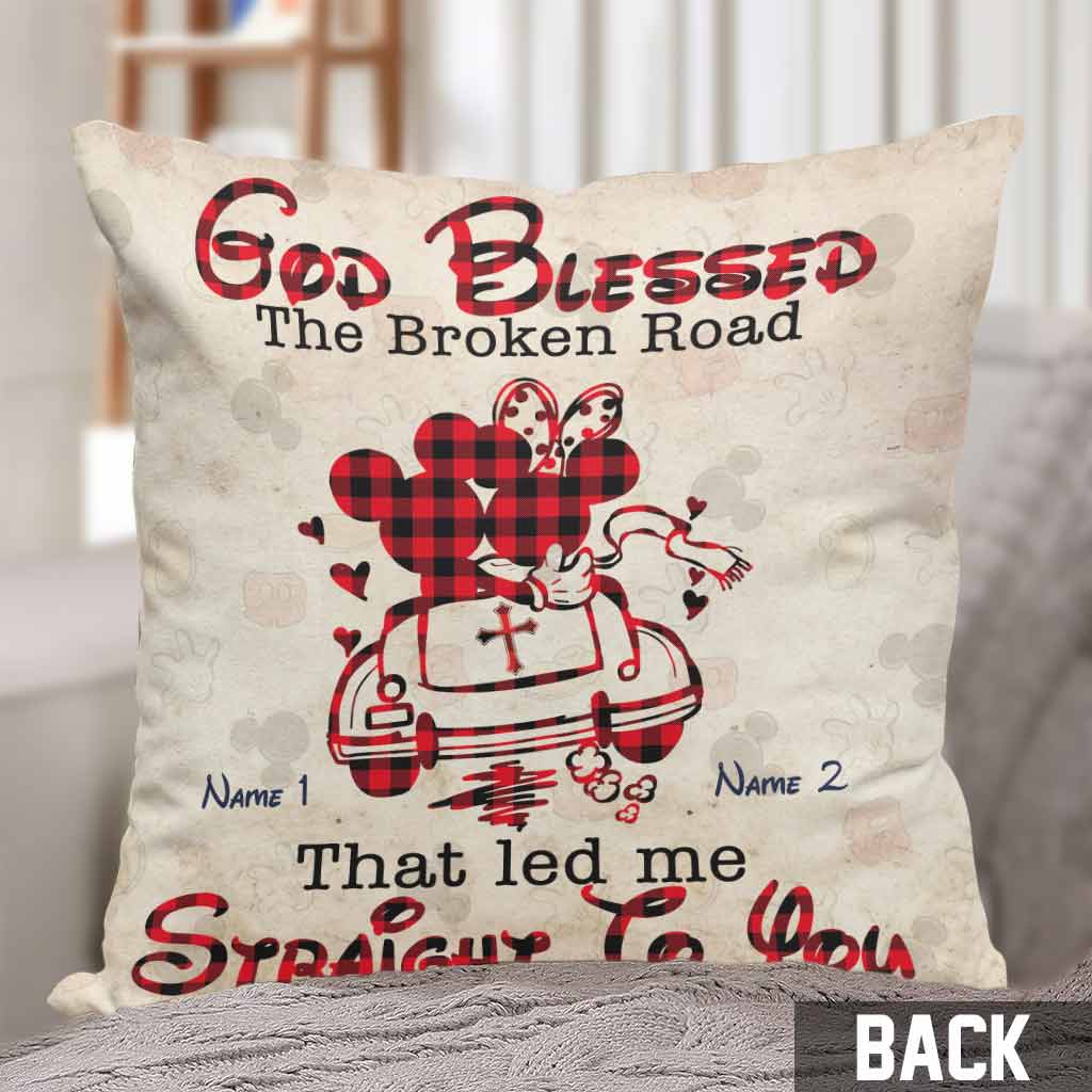 God Blessed The Broken Road That - Personalized Mouse Throw Pillow