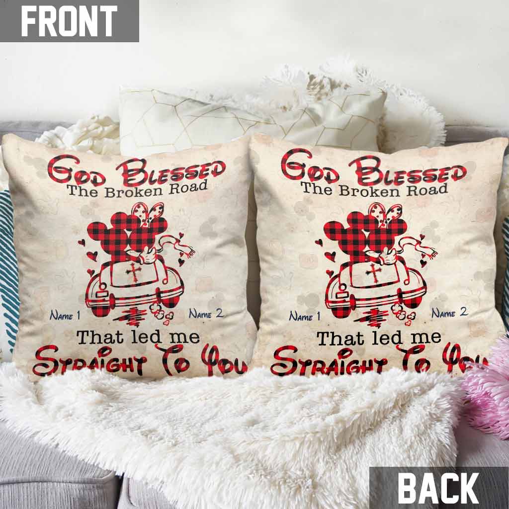 God Blessed The Broken Road That - Personalized Mouse Throw Pillow