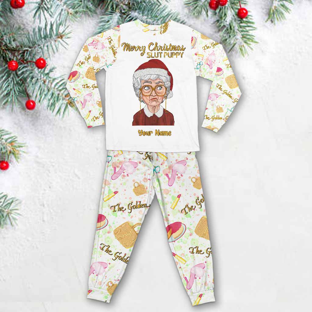 Merry Christmas Slut Puppy - Personalized Christmas Pajamas Set