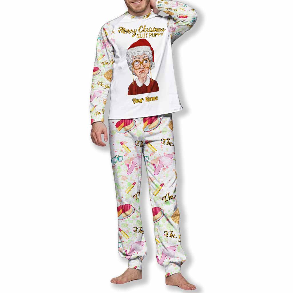 Merry Christmas Slut Puppy - Personalized Christmas Pajamas Set