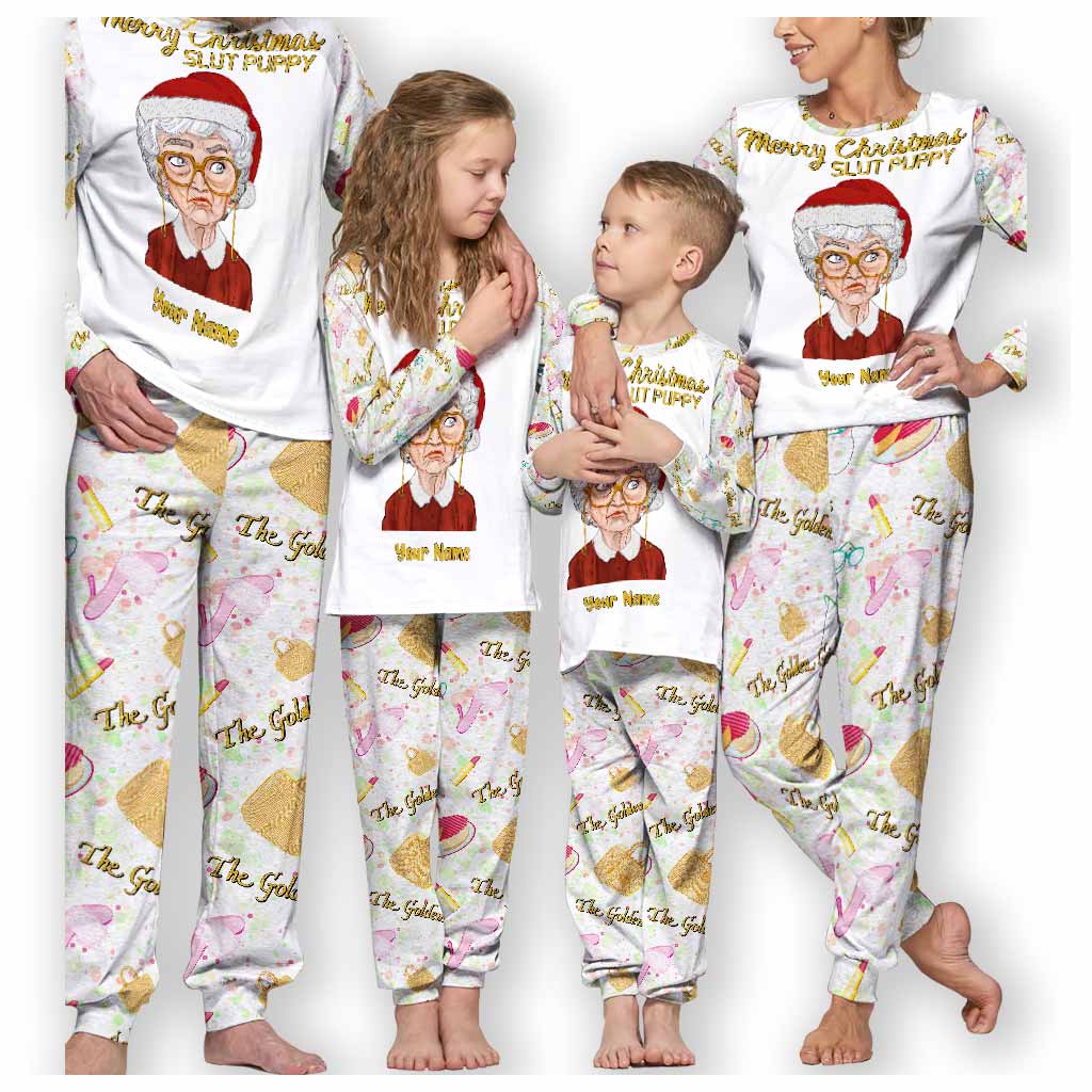 Merry Christmas Slut Puppy - Personalized Christmas Pajamas Set