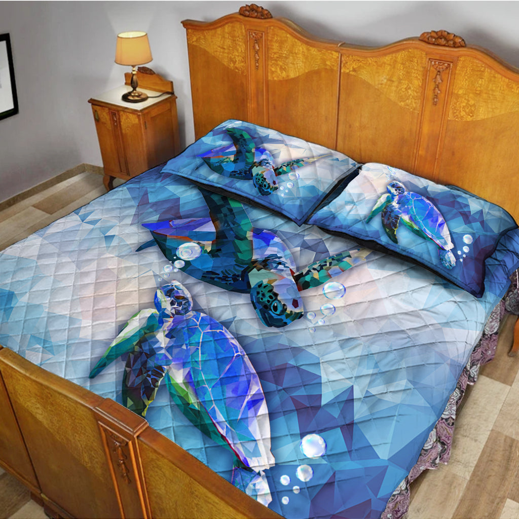 Salty Lil' Beach - Turtle Quilt Bed Set