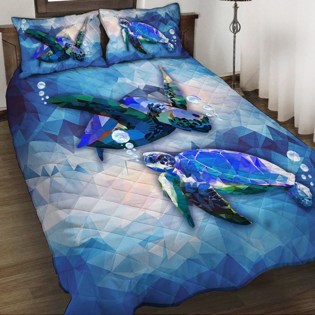 Salty Lil' Beach - Turtle Quilt Bed Set