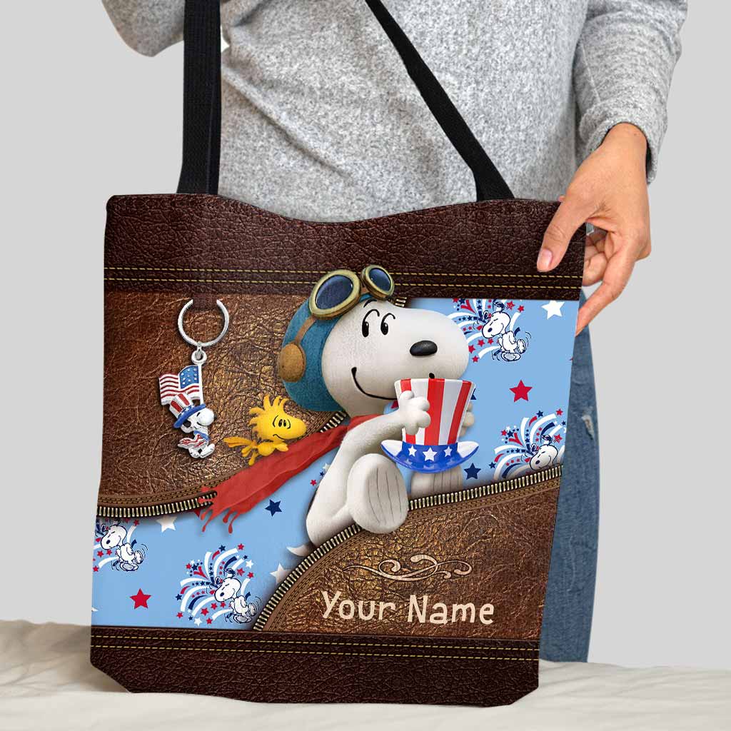 Love Red White Blue - Personalized Independence Day Tote Bag