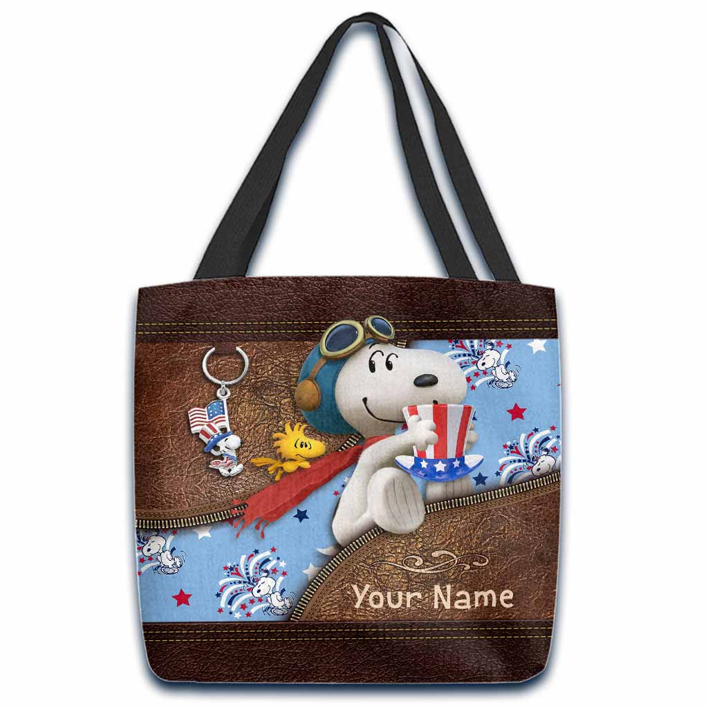 Love Red White Blue - Personalized Independence Day Tote Bag