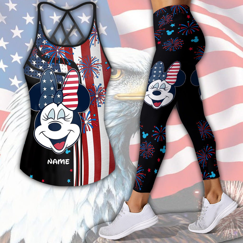 July Mouse - Personalized Mouse Cross Tank Top and Leggings