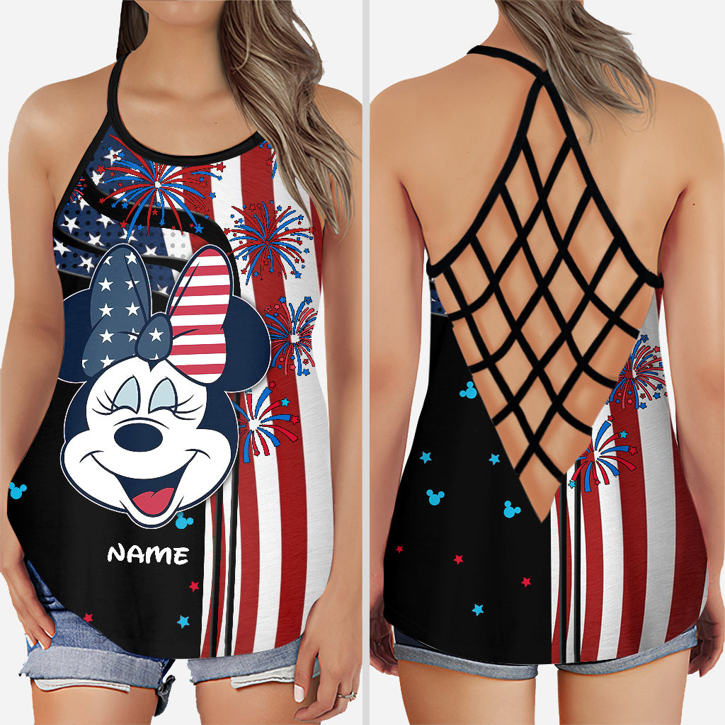 July Mouse - Personalized Mouse Cross Tank Top and Leggings