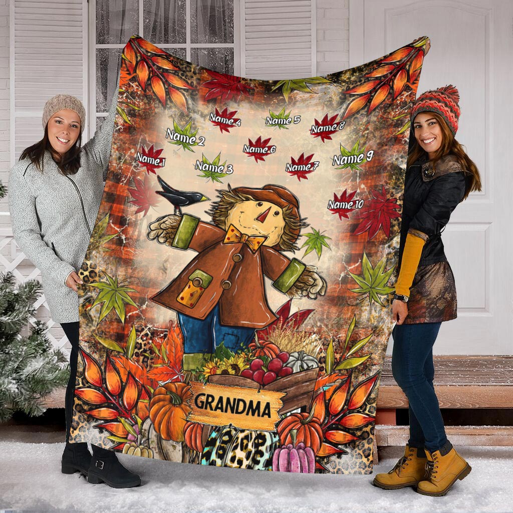 Grandma - Personalized Fall Grandma Blanket