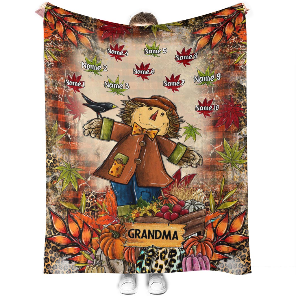 Grandma - Personalized Fall Grandma Blanket