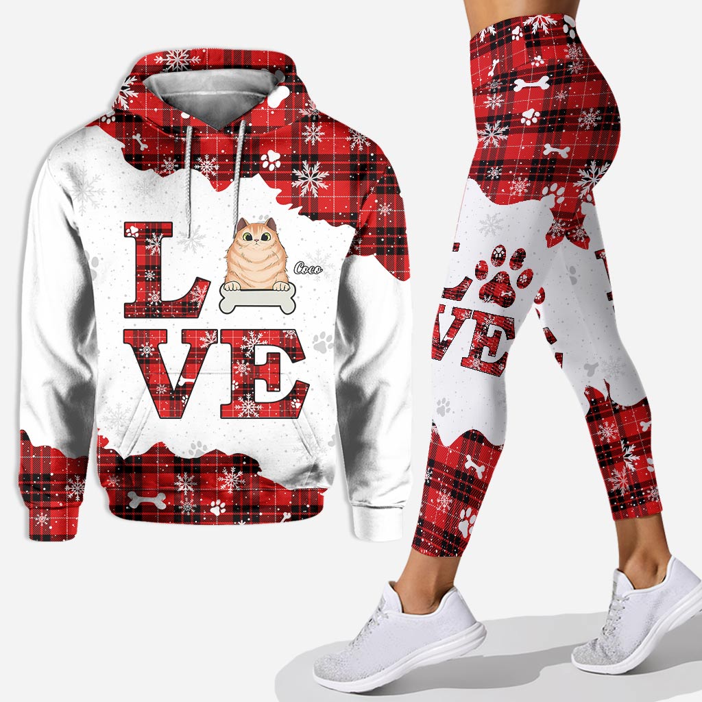 Love Cats - Personalized Christmas Cat Hoodie and Leggings