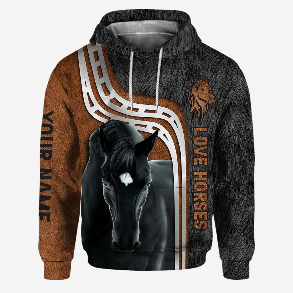 Love Horses - Personalized Hoodie and Leggings With 3D Pattern Print