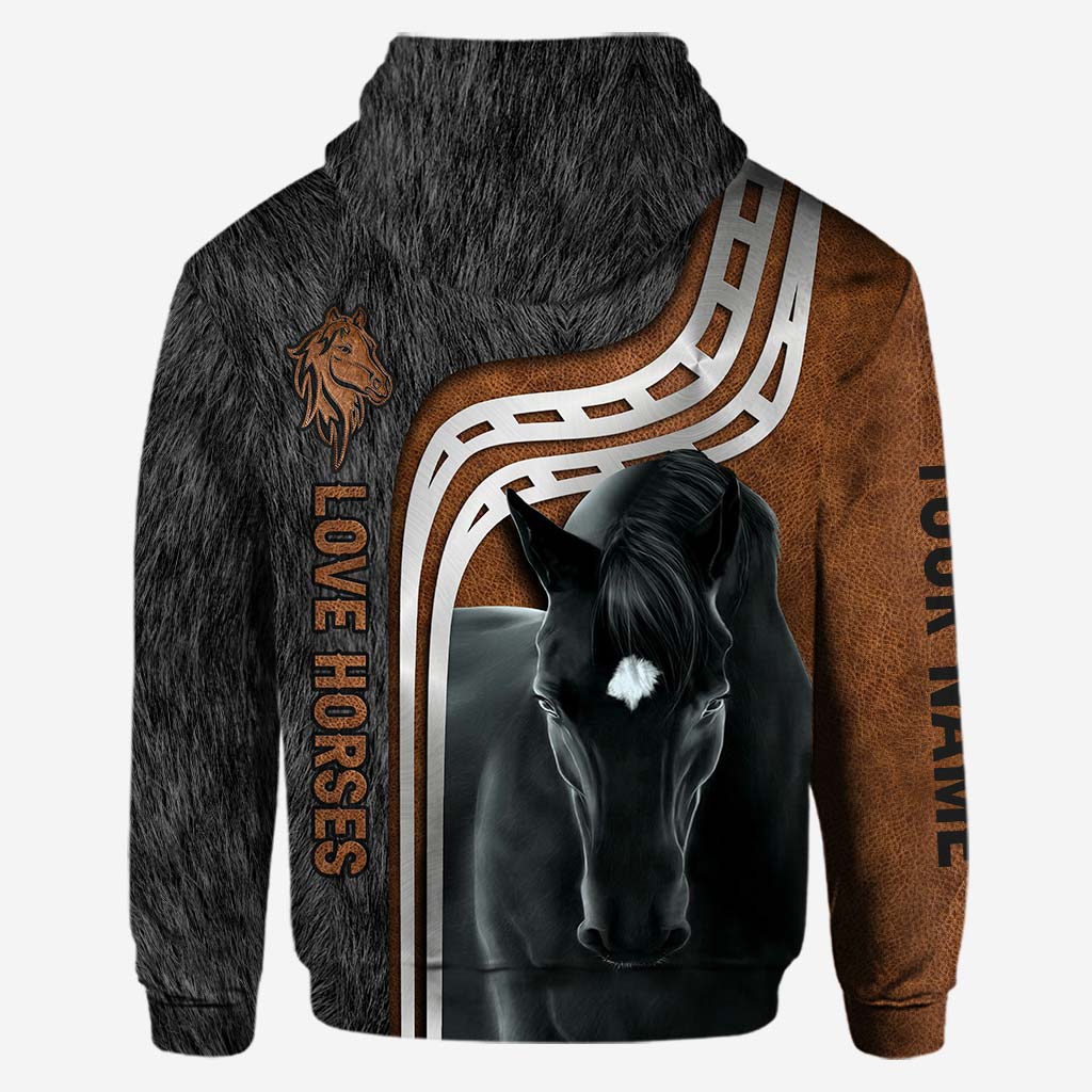 Love Horses - Personalized Hoodie and Leggings With 3D Pattern Print
