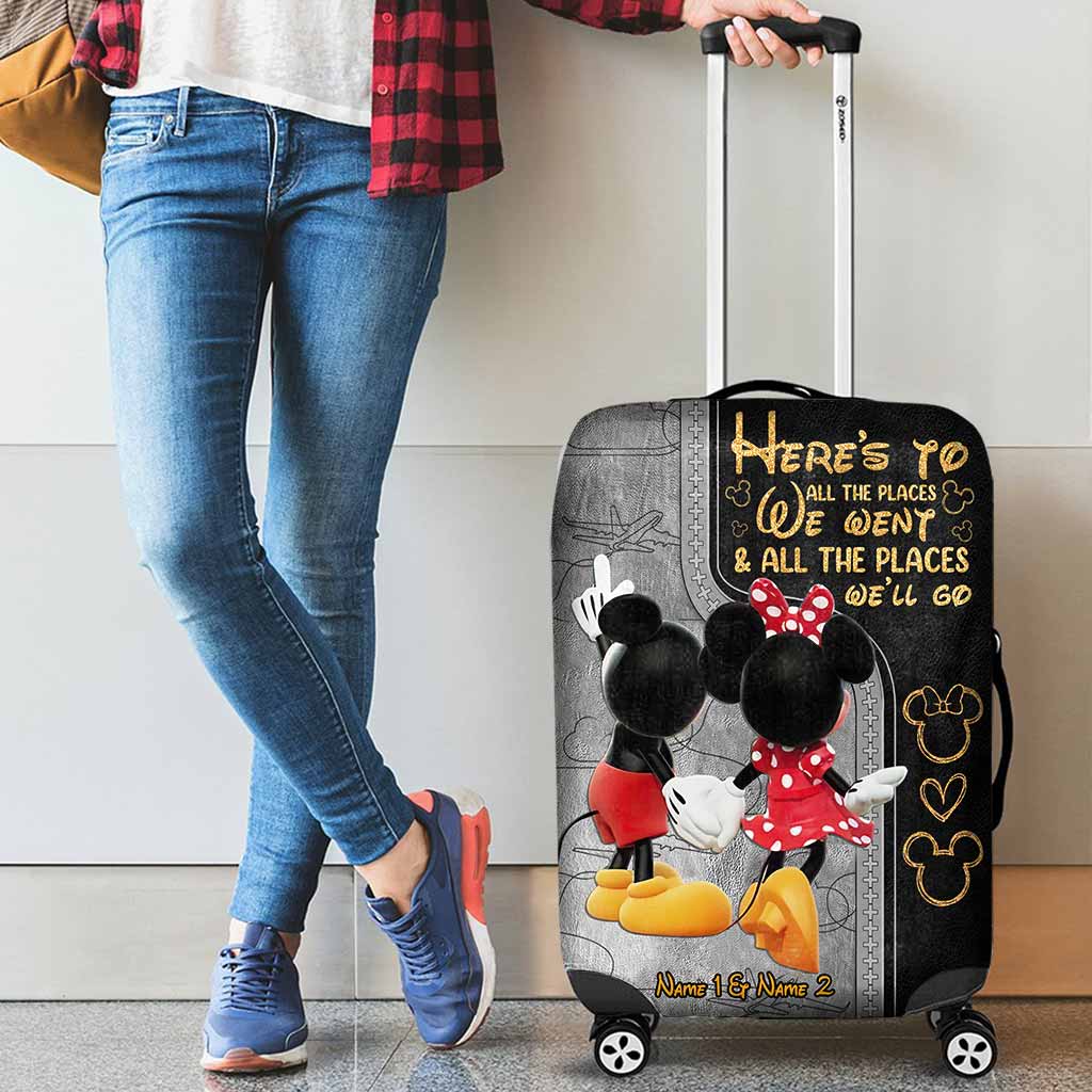 Here's To All The Places We Went - Personalized Mouse Luggage Cover