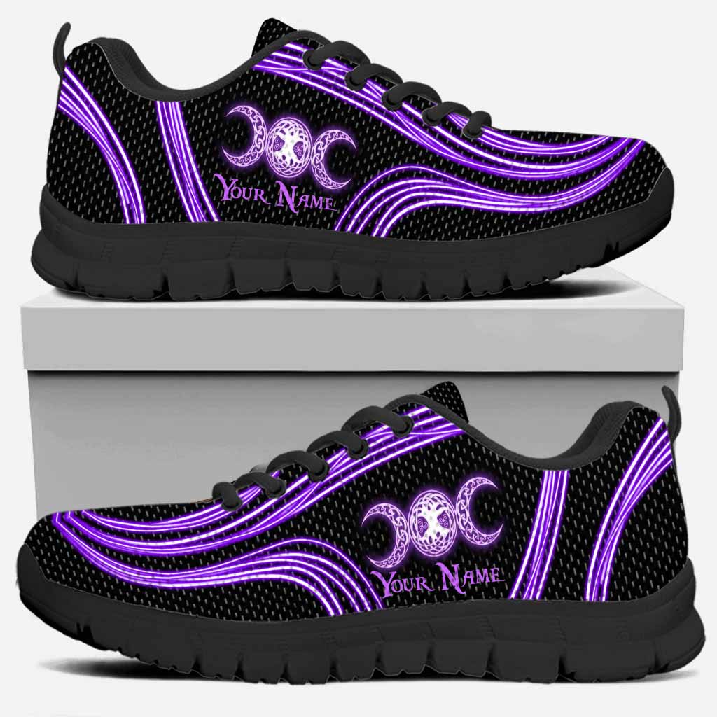 Witch Vibe Purple Triple Moon - Personalized Sneakers