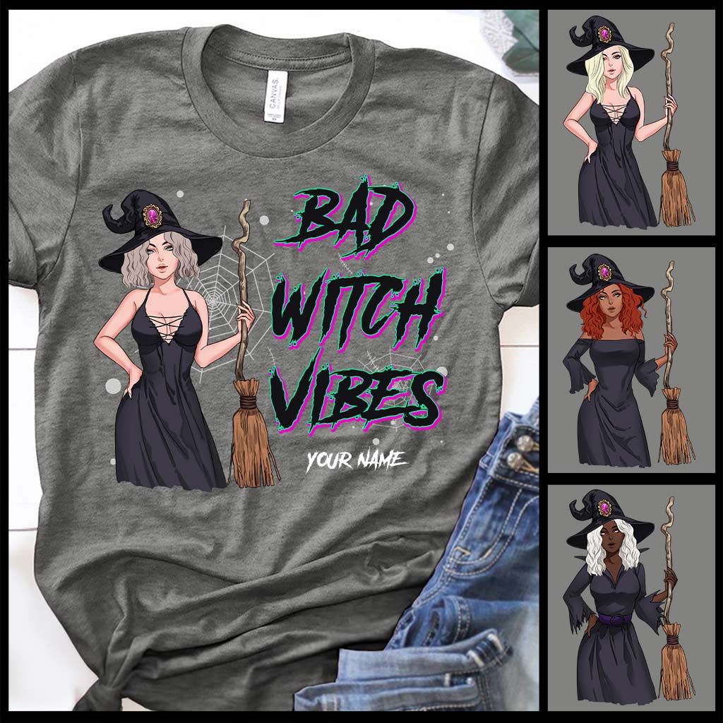 Bad Witch Vibes - Personalized Witch T-shirt and Hoodie