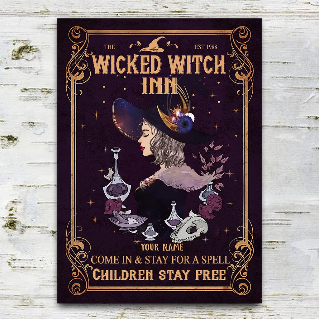 Come And Stay For A Spell - Personalized Witch Rectangle Metal Sign