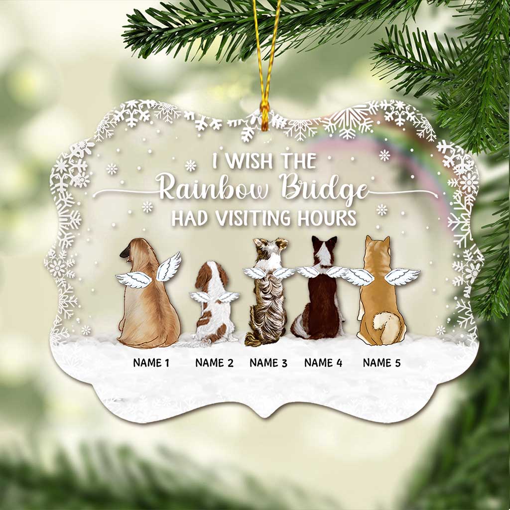 The Rainbow Bridge - Personalized Christmas Dog Transparent Ornament