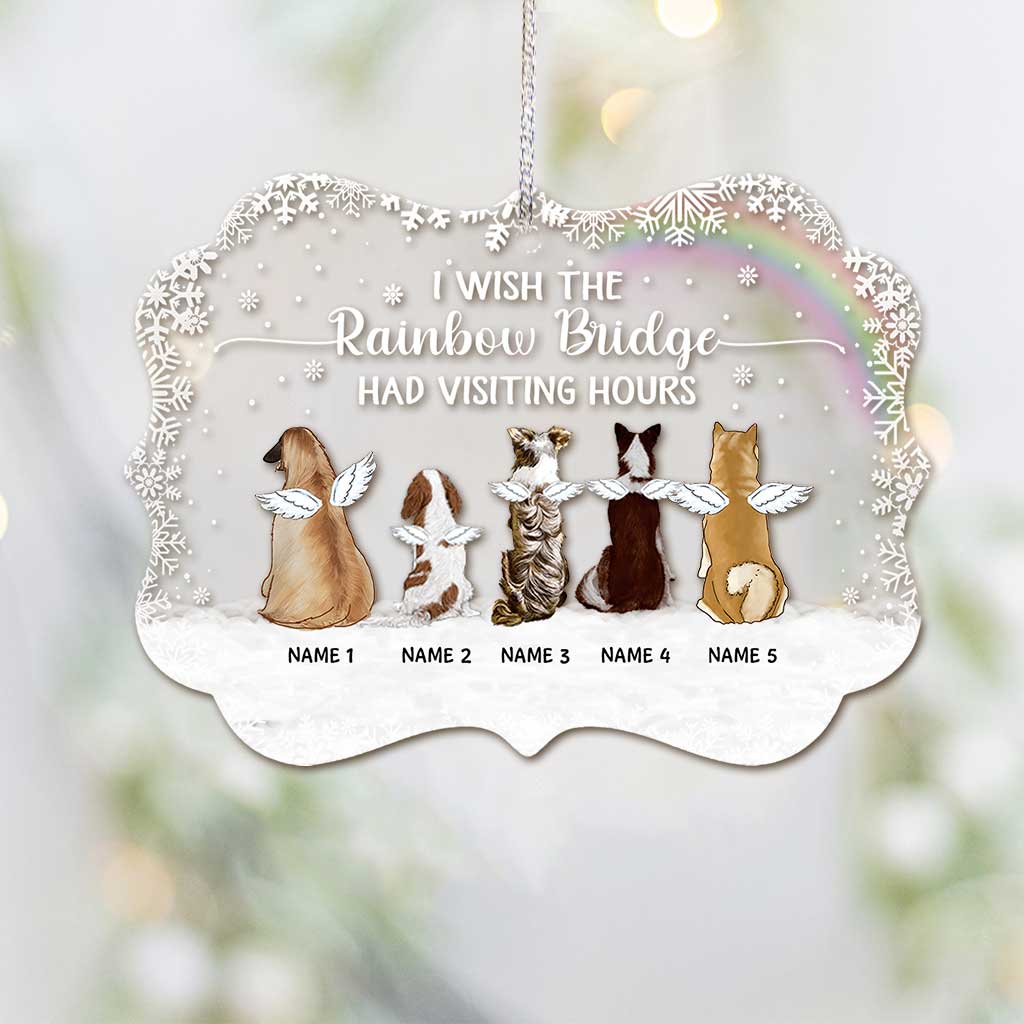 The Rainbow Bridge - Personalized Christmas Dog Transparent Ornament