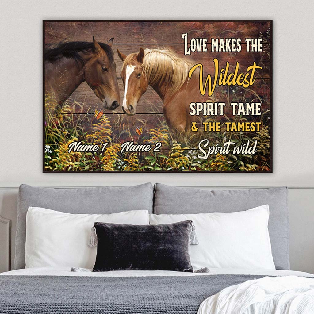 Love Makes The Wildest Spirit Tame - Personalized Horse Poster