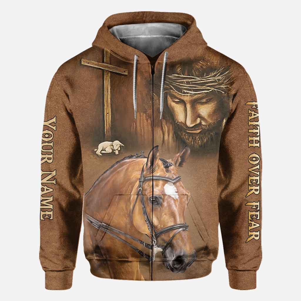 Faith Over Fear - Personalized Horse All Over T-shirt and Hoodie