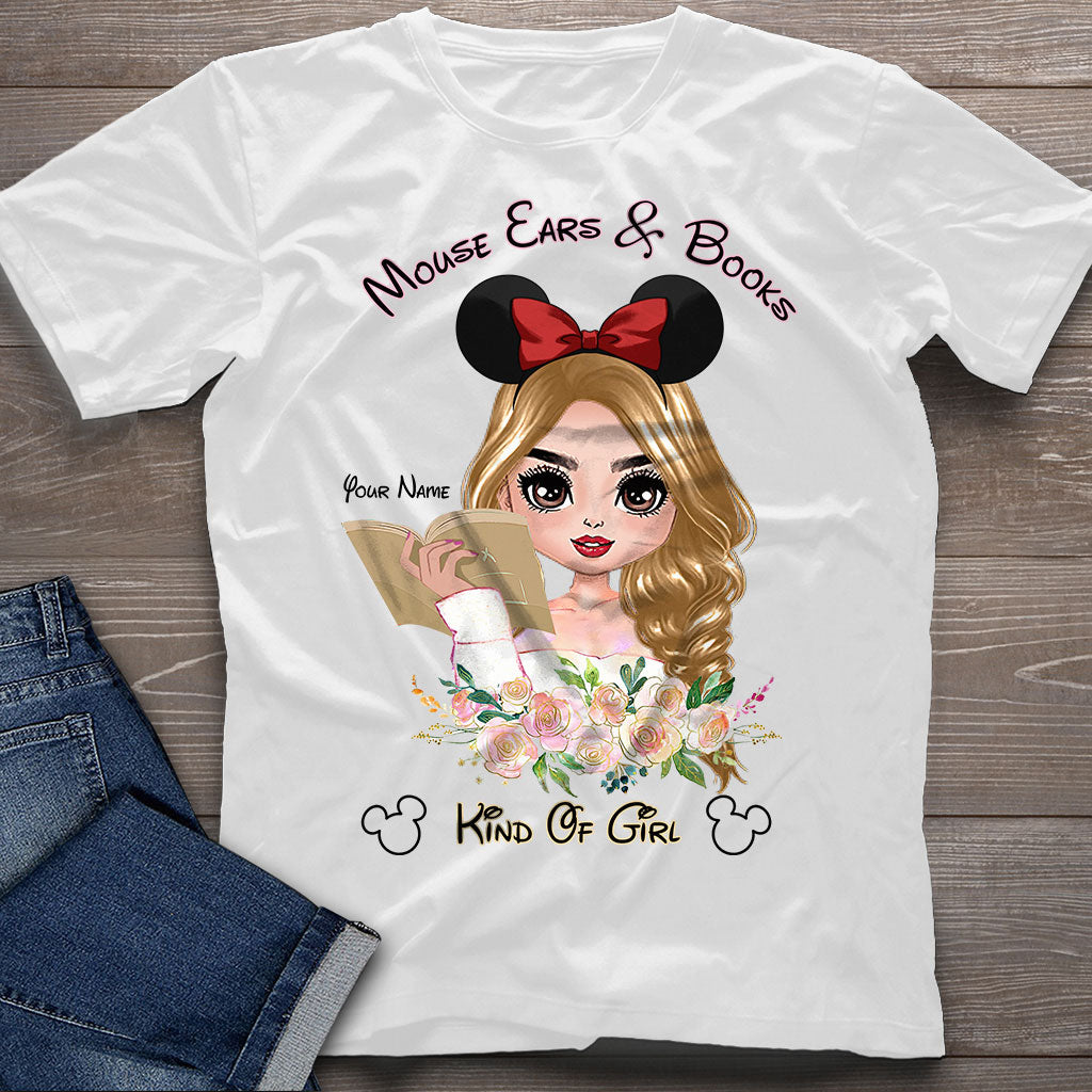 Mouse Ears And Book Kind Of Girl - Personalized T-shirt and Hoodie