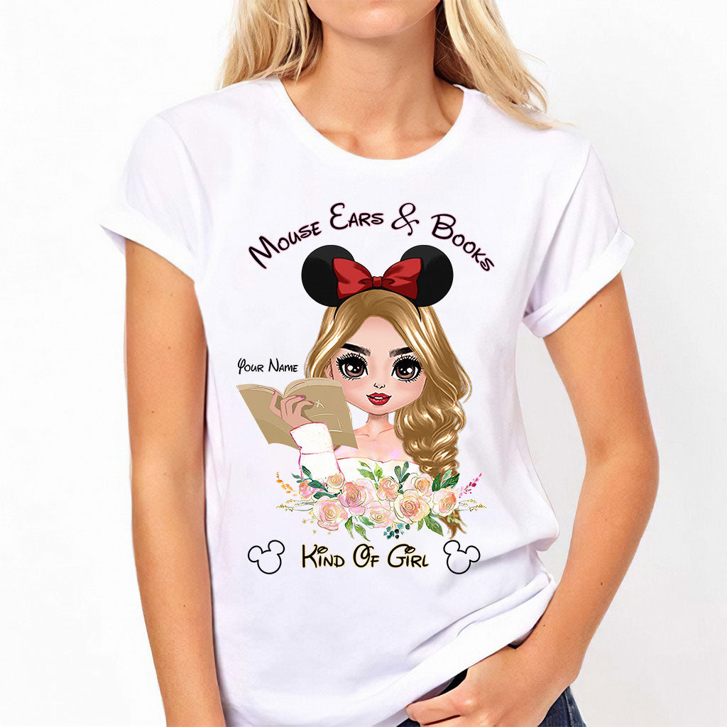 Mouse Ears And Book Kind Of Girl - Personalized T-shirt and Hoodie