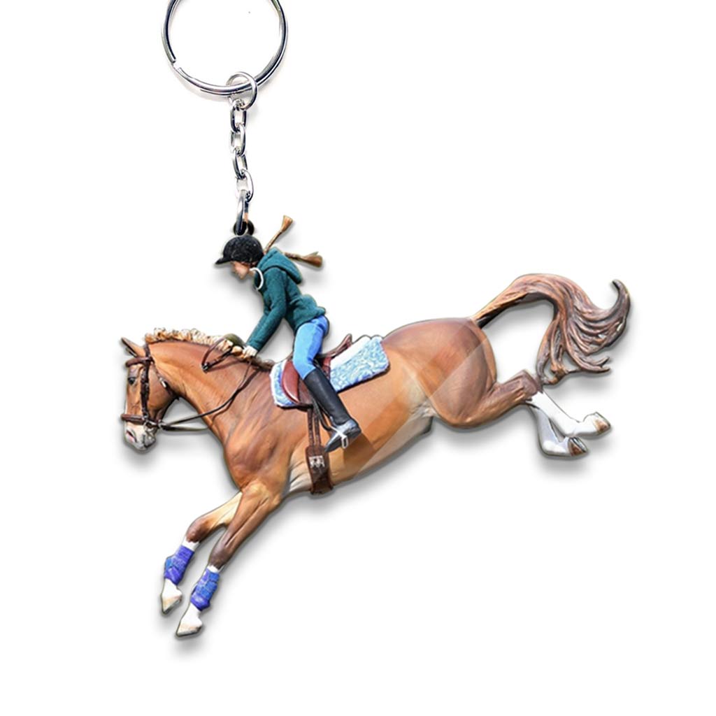 Love Horses - Horse Keychain With 3D Pattern Print (Printed On Both Sides)