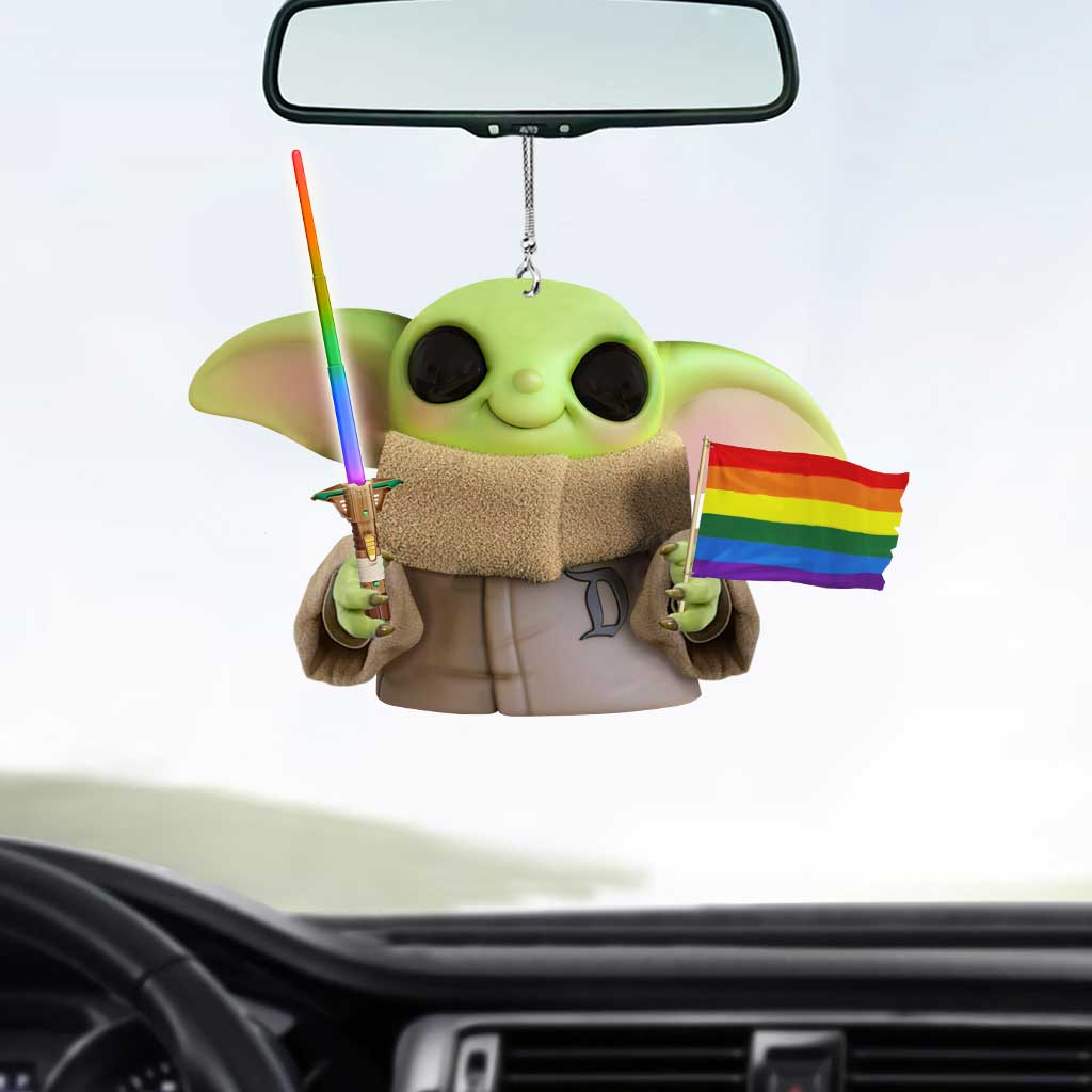 Free Master Hug - LGBT Support Car Ornament (Printed On Both Sides)