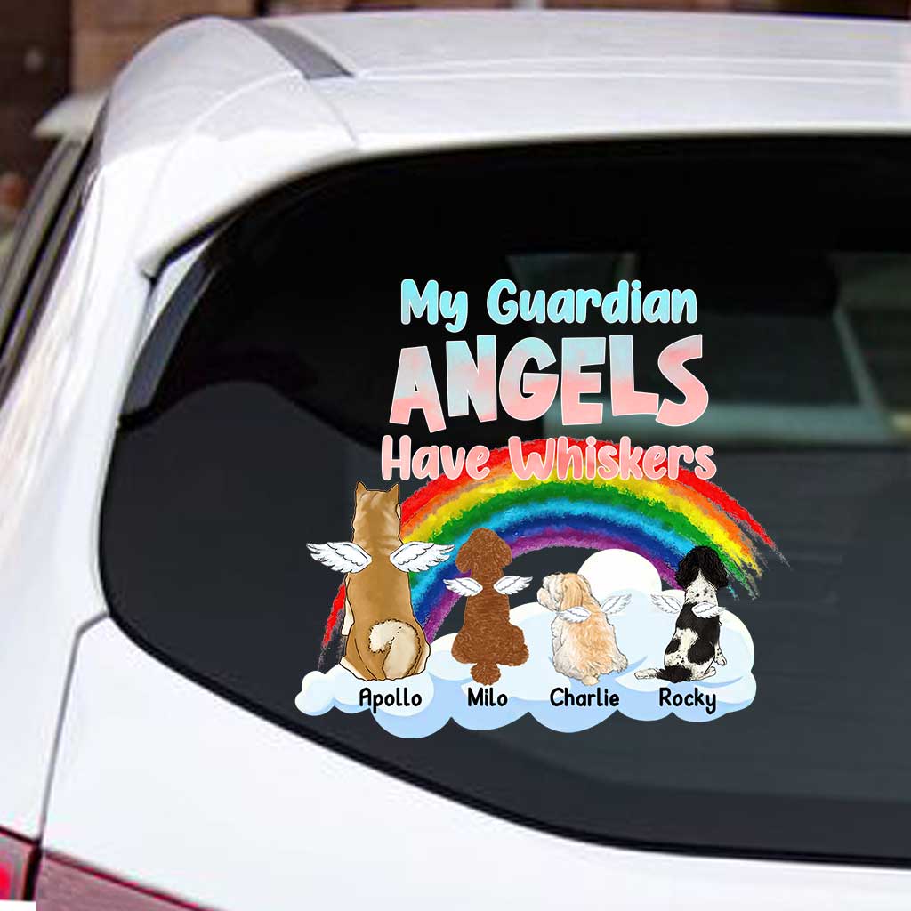 My Guardian Angels Have Whiskers - Personalized Dog Decal Full