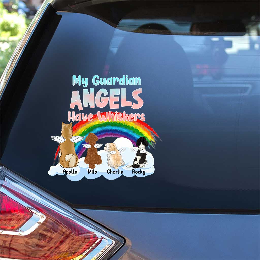 My Guardian Angels Have Whiskers - Personalized Dog Decal Full