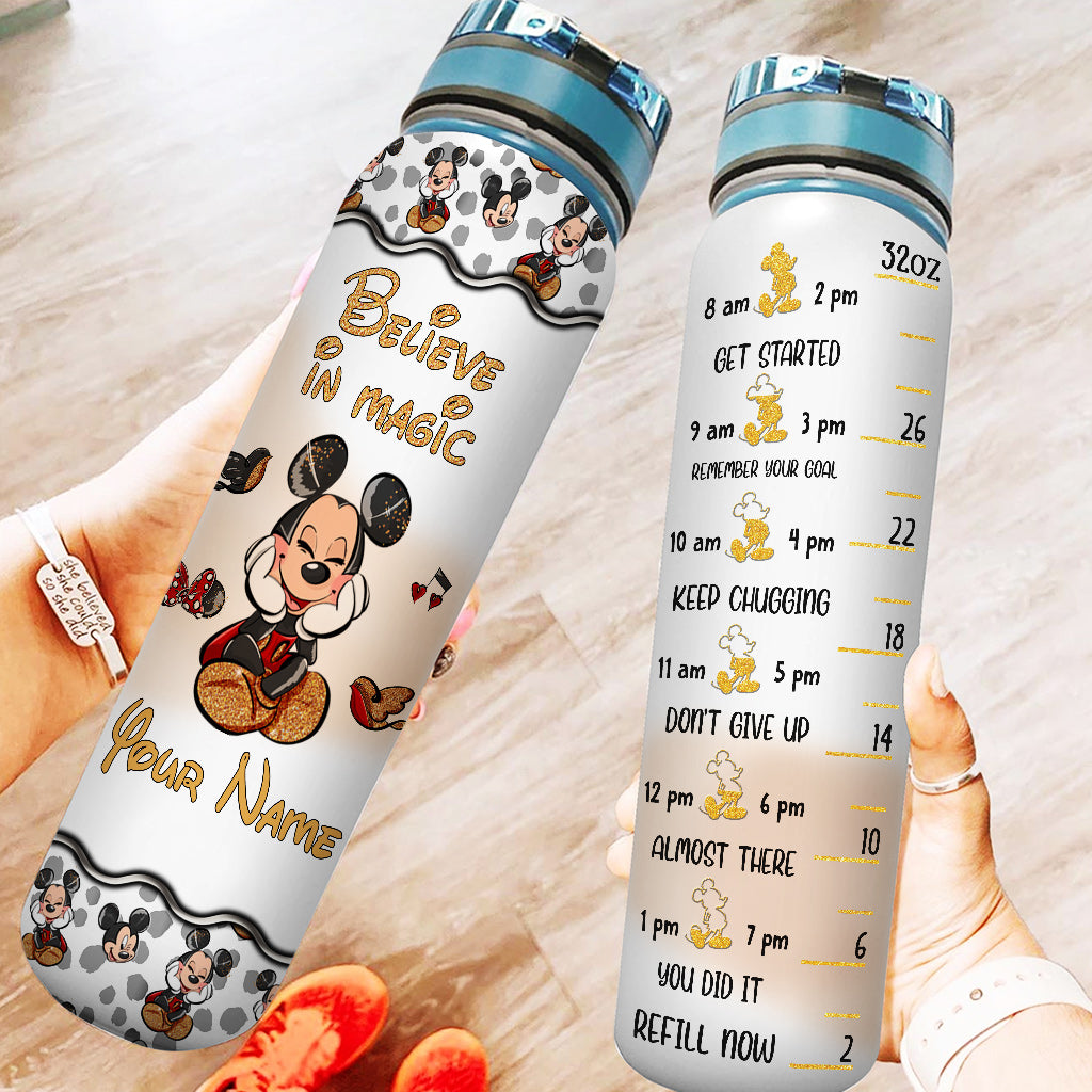 Believe In Magic - Personalized Mouse Water Tracker Bottle