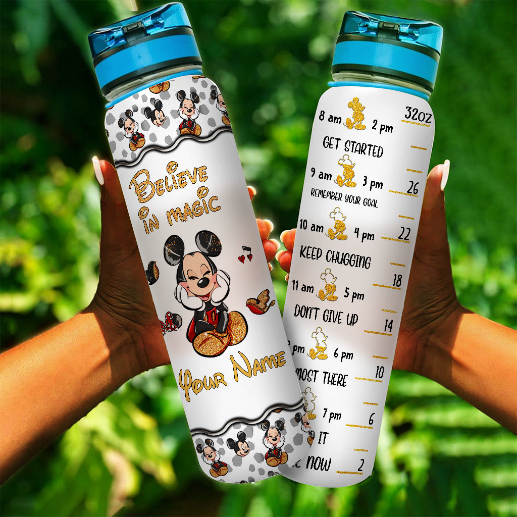 Believe In Magic - Personalized Mouse Water Tracker Bottle