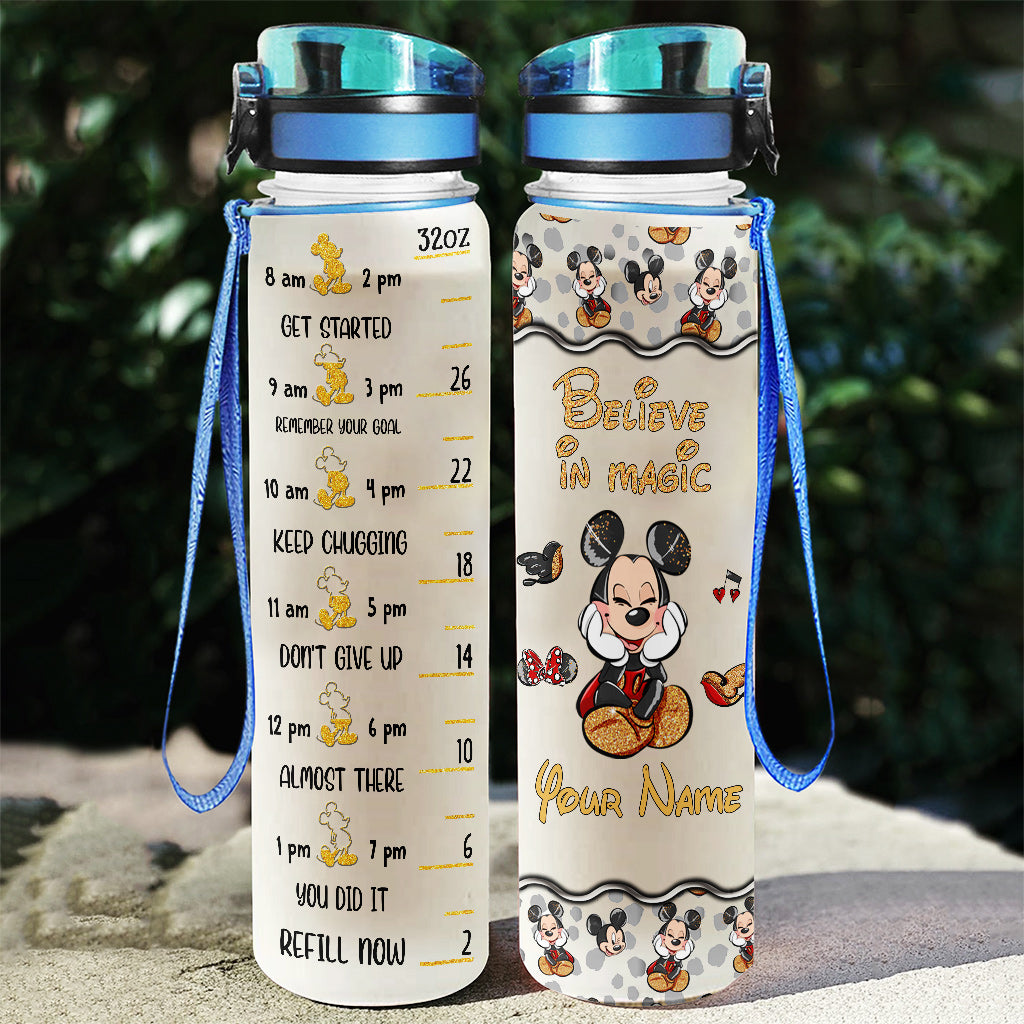 Believe In Magic - Personalized Mouse Water Tracker Bottle