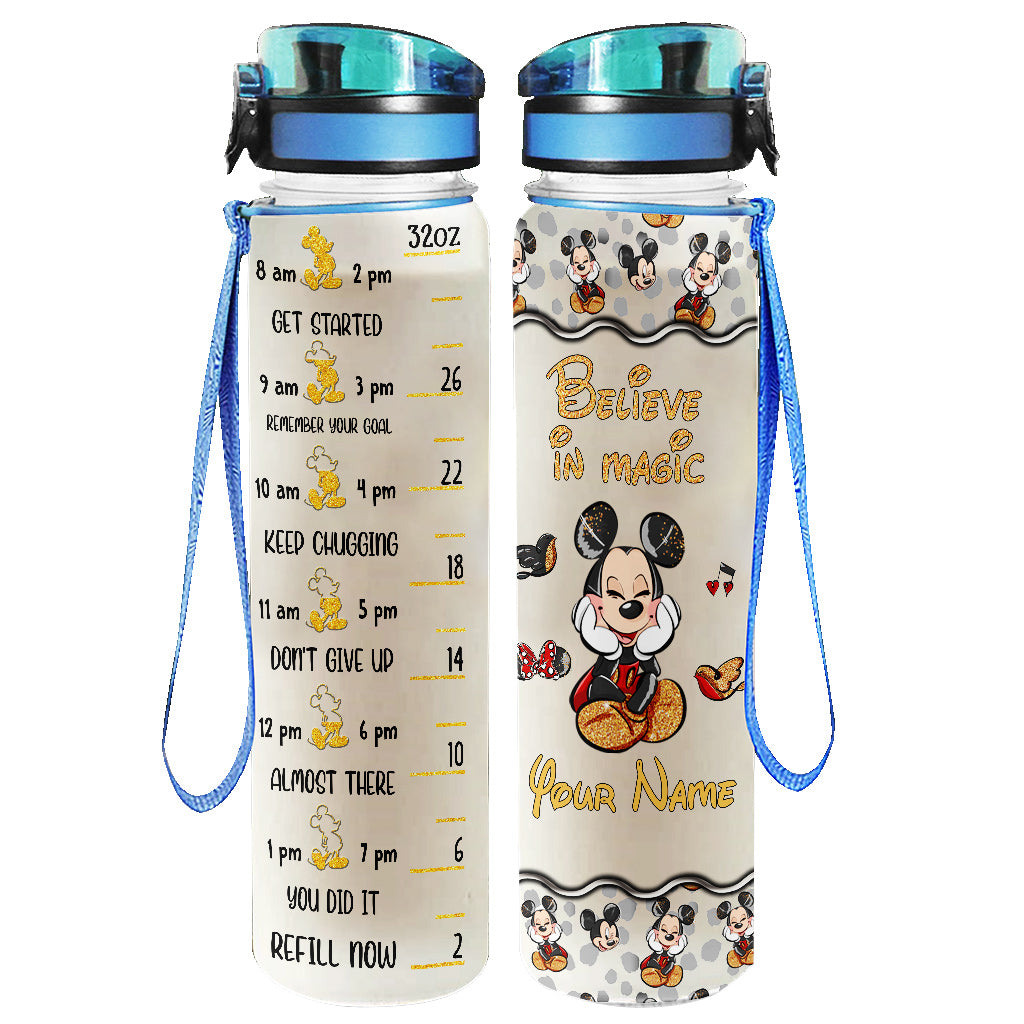 Believe In Magic - Personalized Mouse Water Tracker Bottle