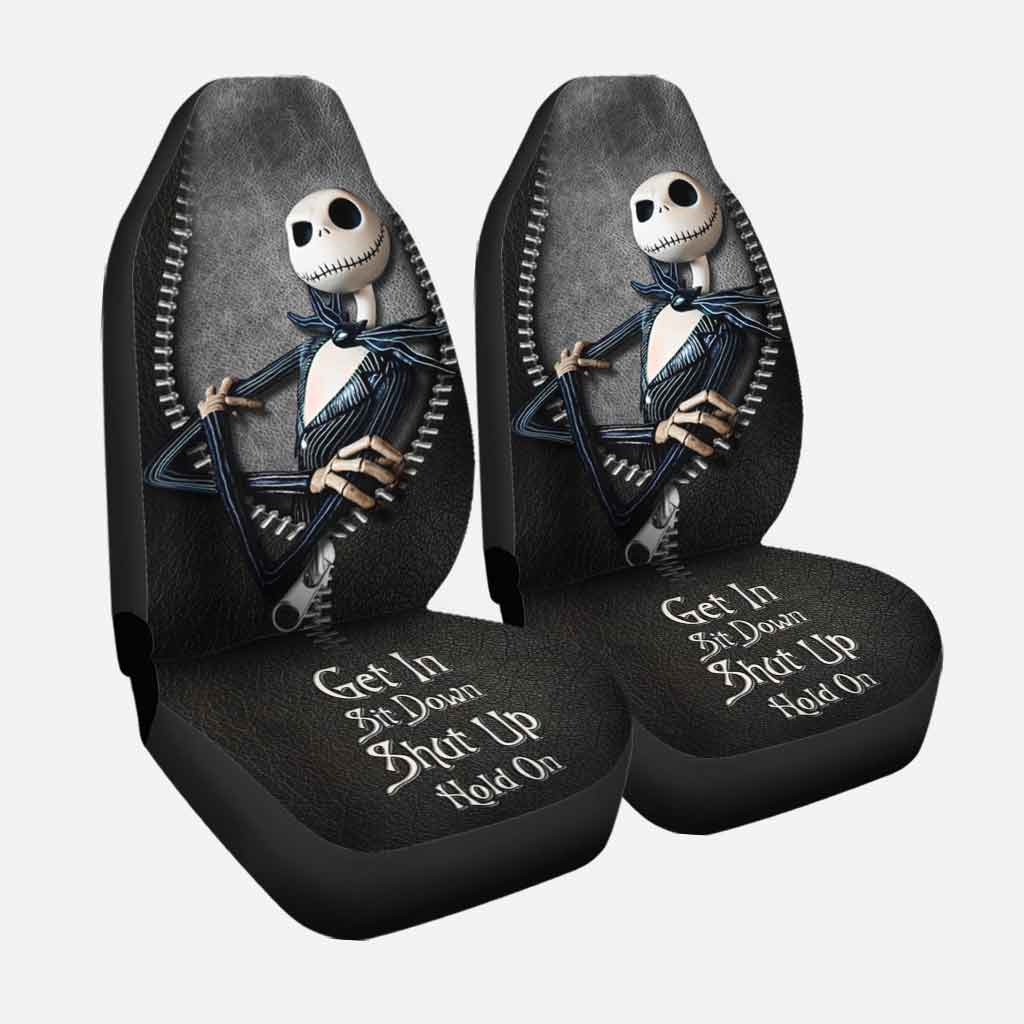 Get In Sit Down Shut Up Hold On - Nightmare Seat Covers With Leather Pattern Print