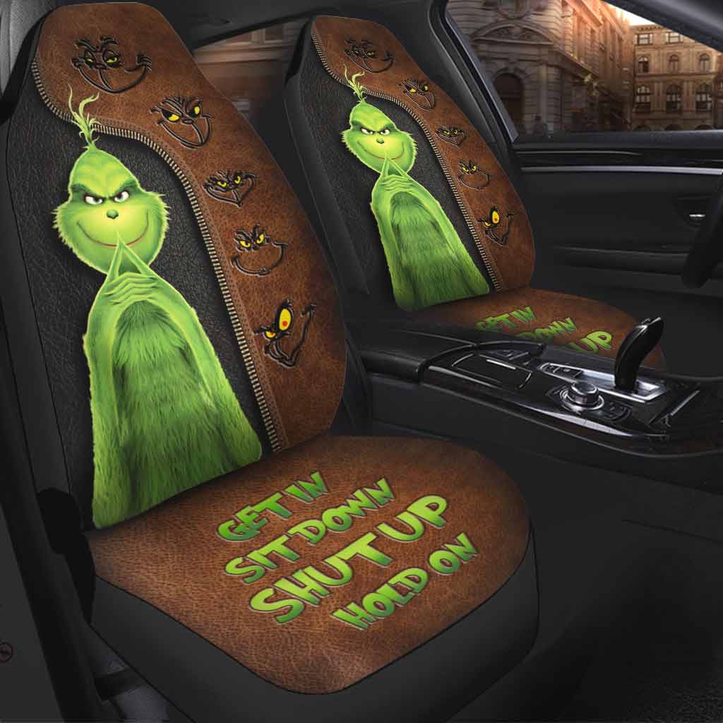 Get In Sit Down Shut Up Hold On - Seat Covers With Leather Pattern Print