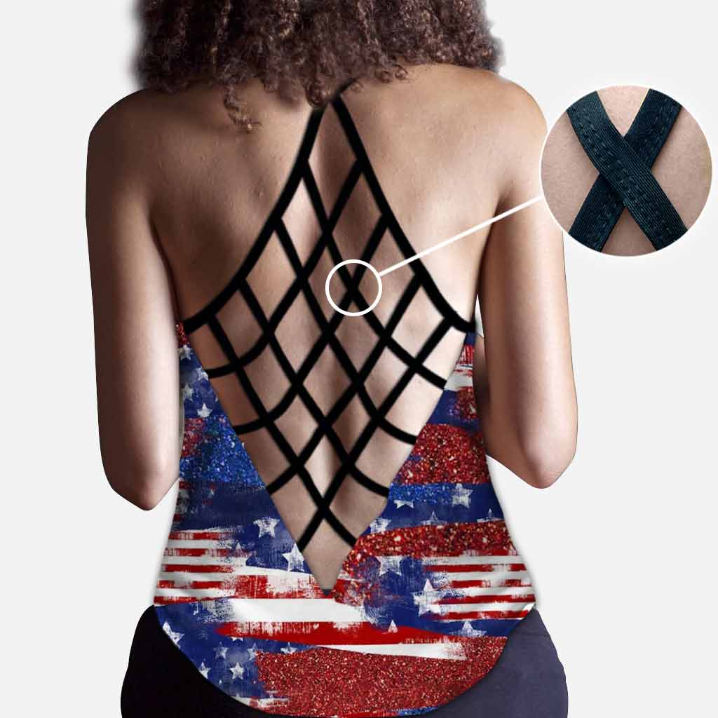 The White Dog July - Independence Day Cross Tank Top and Leggings