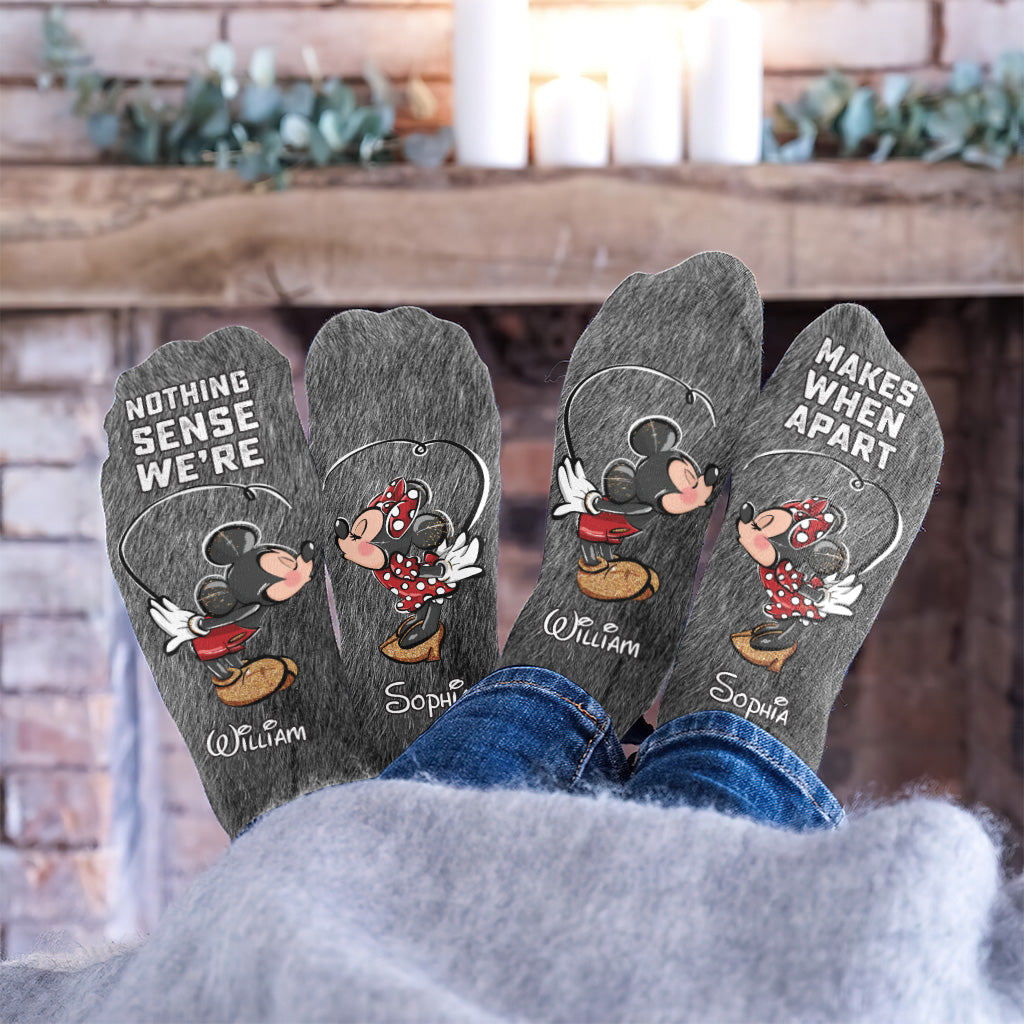 Nothing Makes Sense When We're Apart - Personalized Mouse Socks