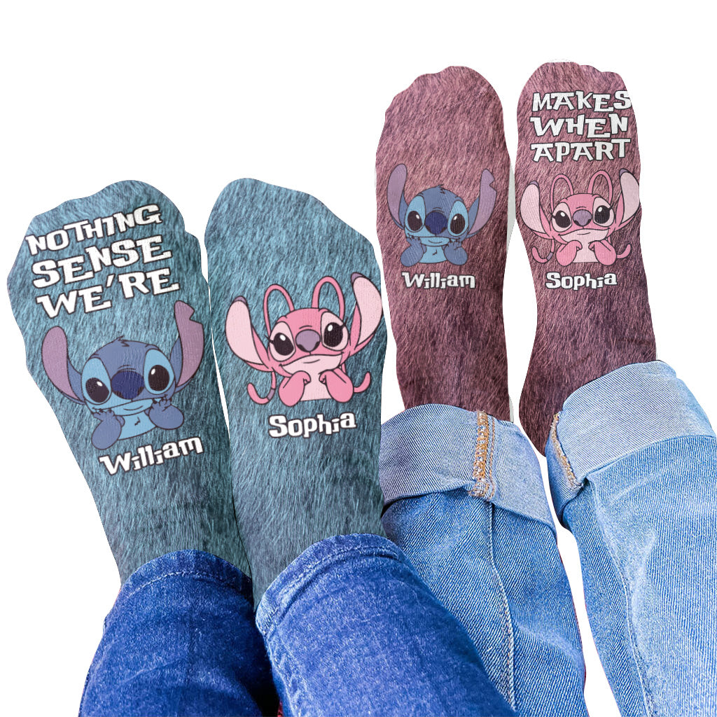 Nothing Makes Sense When We're Apart - Personalized Ohana Socks