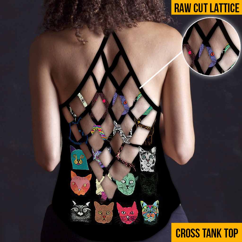 Halloween Cats Cross Tank Top