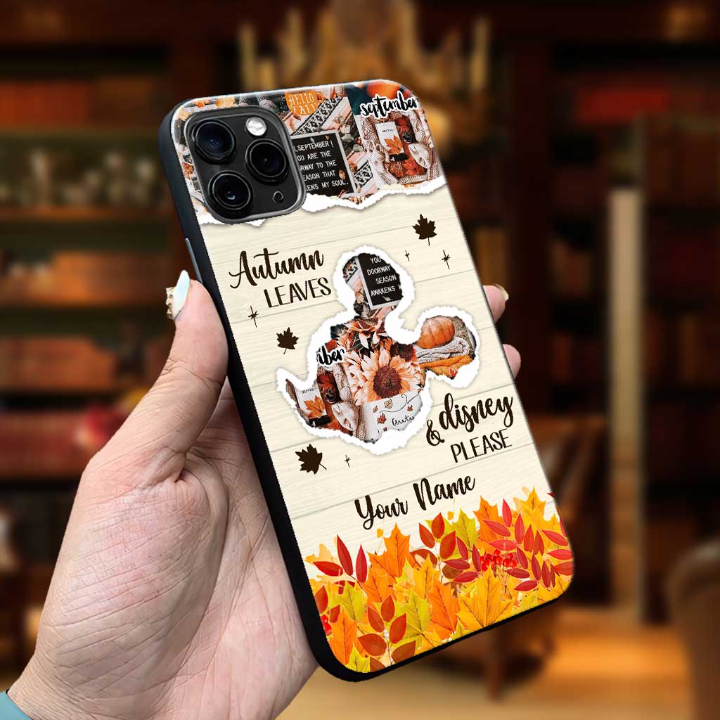 Autumn Leaves And Mouse Ears Please - Personalized Fall Mouse Phone Case