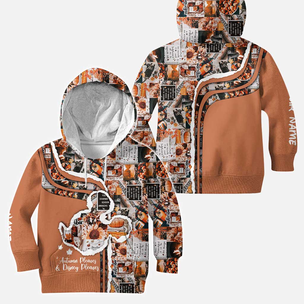 Autumn Leaves And Mouse Ears Please - Personalized Fall Mouse Hoodie and Leggings