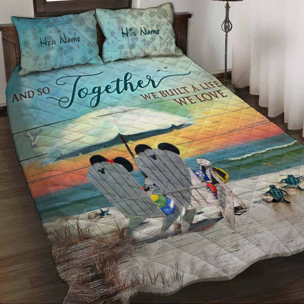 We Built A Life We Love - Personalized Mouse Quilt Set