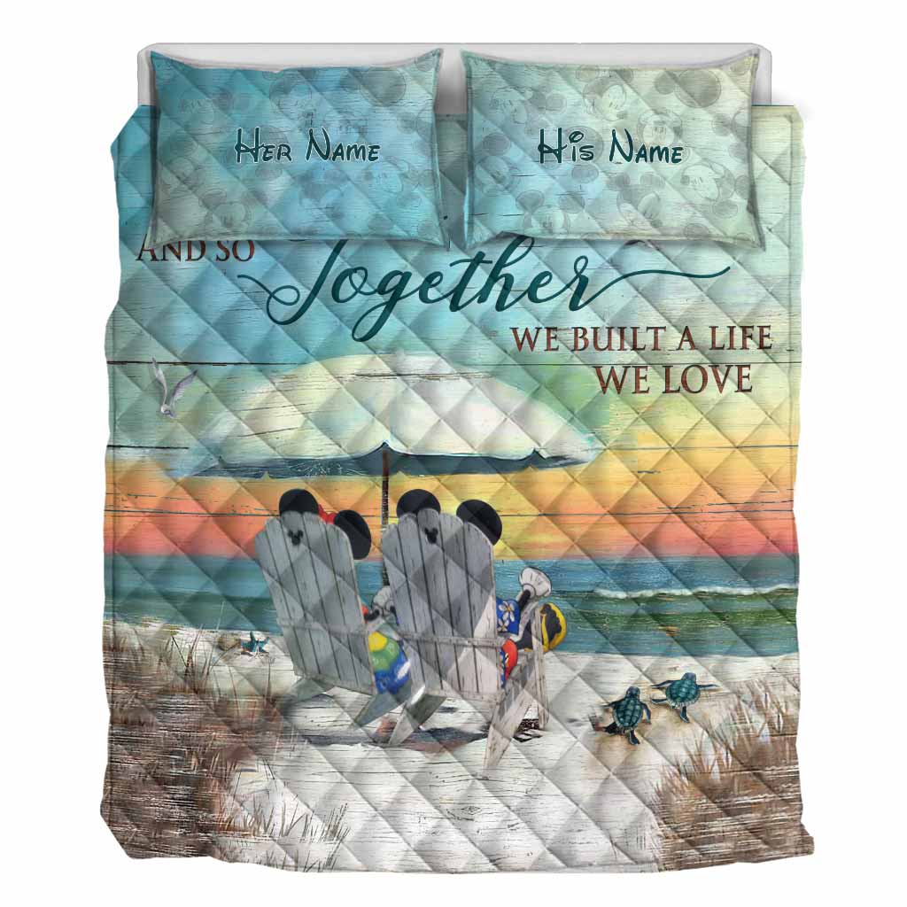 We Built A Life We Love - Personalized Mouse Quilt Set